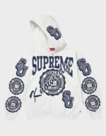 supreme knowledge reigns zi up white hoodie