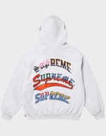 supreme multi logos ash grey hoodie
