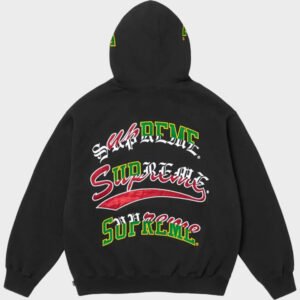 supreme multi logos black hoodie