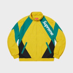 supreme paneled yellow track jacket