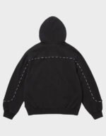 supreme piping zip up black hoodie