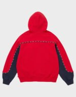 supreme piping zip up hoodie red