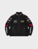 supreme skittles polartec black varsity jacket