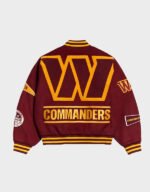washington commanders pennant burgundy varsity wool jacket