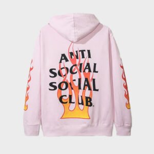 anti social social club flame logo hoodie