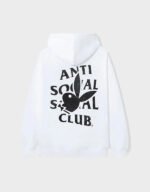 anti social social club playboy bunny logo white hoodie