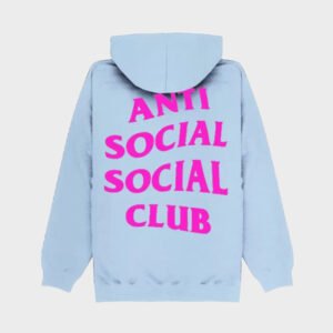 anti social social club sky blue hoodie