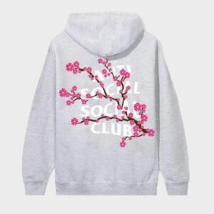 anti social social club x cherry blossom hoodie