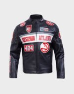 atlanta hawks moto leather jacket