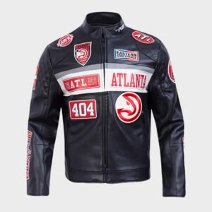 atlanta hawks moto leather jacket