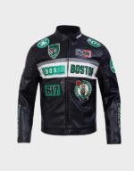 boston celtics moto leather jacket