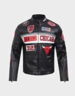 chicago bulls moto leather jacket