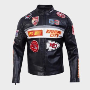 kansas city chiefs moto leather jacket