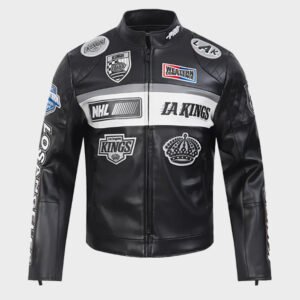 los angeles kings moto leather jacket