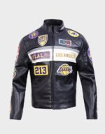 la lakers moto black leather jacket