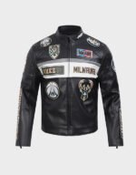 milwaukee bucks moto leather jacket