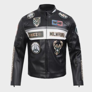 milwaukee bucks moto leather jacket