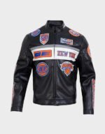 new york knicks moto leather jacket