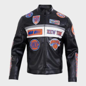 new york knicks moto leather jacket