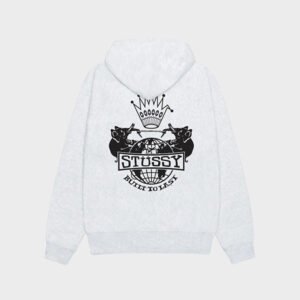 stussy built to last ash heather hoodie