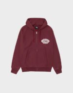stussy mantra burgundy zip hoodie