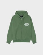 stussy mantra green zip hoodie