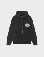 stussy mantra zip black hoodie