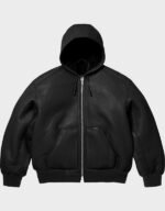 supreme x schott shearling hooded work black jacket