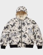 supreme x schott shearling hooded work camo jacket